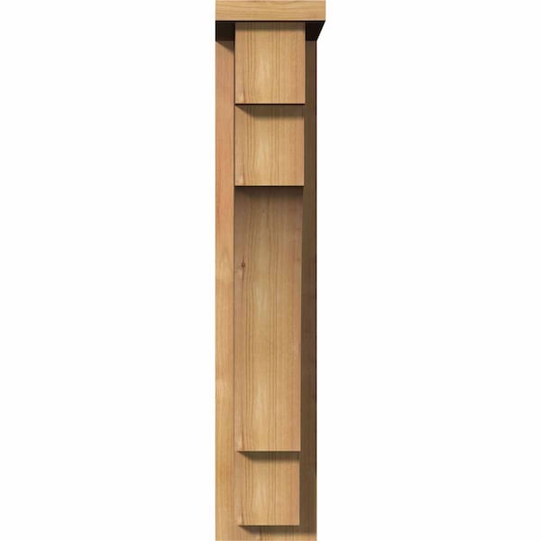 Mediterranean Smooth Corbel W/Backplate, Western Red Cedar, 5 1/2W X 12D X 28H